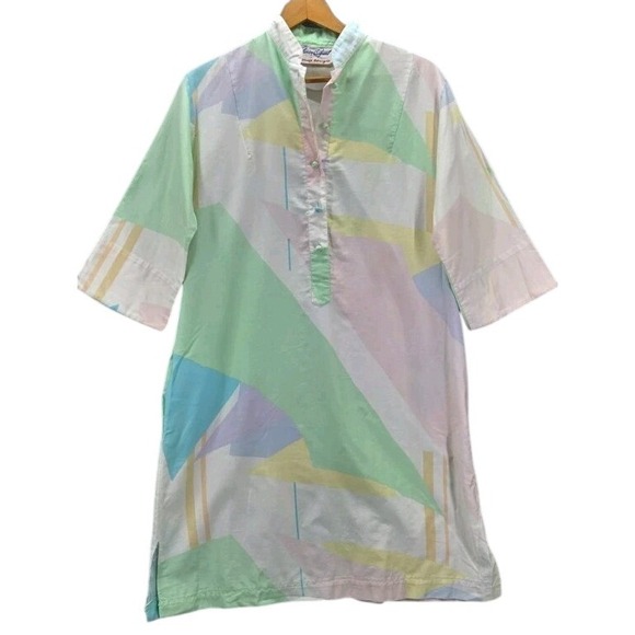 Vintage Retro CATHERINE OGUSTFor Penthouse Gallery Abstract Art Dress M/L